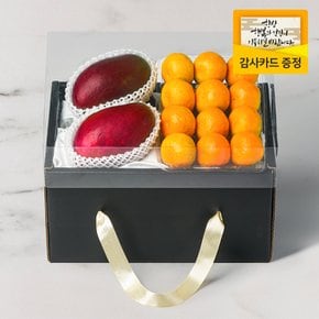 [명절이후 순차출고][산지직송] 쁘띠 5호 핸드캐리어 과일 선물세트 애망2입 감귤1kg 1.8kg (핸드캐리어형 박스)