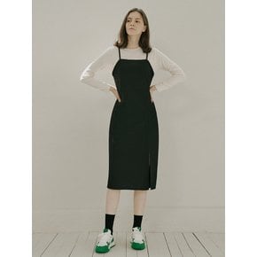 Black Span Layered Dress - BLACK