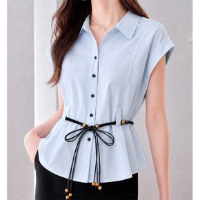 구슬리본벨트 셔츠블라우스 64FB72_P429059693