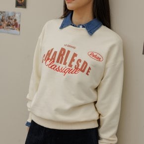 Rohan embroidery crop sweat shirt_Cream