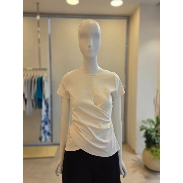 [여주점] [더 아이잗] 여성 슬림핏 코튼 트위스트 티셔츠 (IS4M0TS701)