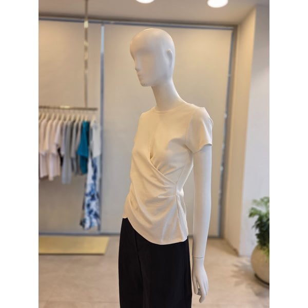 [여주점] [더 아이잗] 여성 슬림핏 코튼 트위스트 티셔츠 (IS4M0TS701)