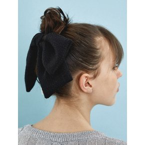 tweed ribbon pin - black