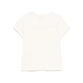 몽클레어 L19548C0000989AT9 050 CREAM EMBROIDERED LOGO COTTON T SHIRT