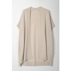 cashmere 100%  half-sleeve cardigan - Oat