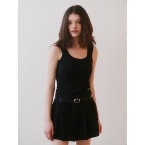 Back Deep-neck Sleeveless Knit (Black)