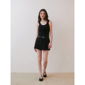 Back Deep-neck Sleeveless Knit (Black)