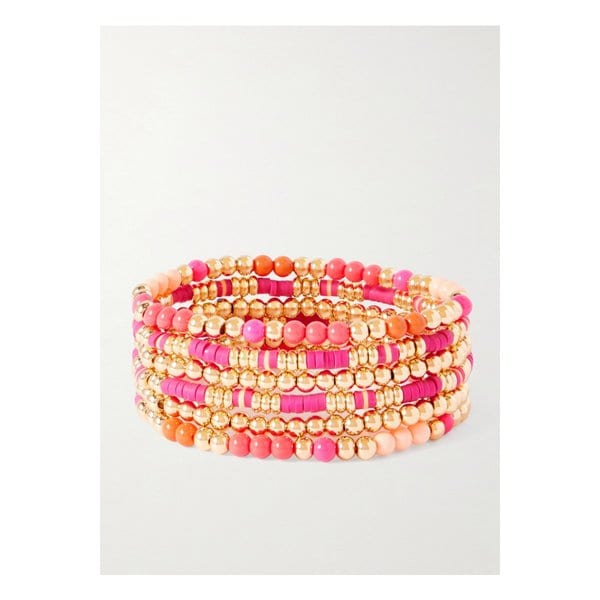 록산느 애슐린 더 러브 번치 골드톤 에나멜 헤이시 브레이슬릿 6p 세트 핑크 46376663162892665