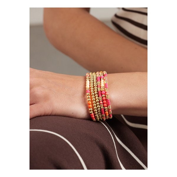 록산느 애슐린 더 러브 번치 골드톤 에나멜 헤이시 브레이슬릿 6p 세트 핑크 46376663162892665