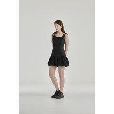 EYELET VOLUME MINI DRESS [BLACK]