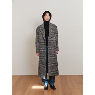 FACE NONE HOUND TOOTH CHECK BUTTONED COAT