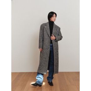 HOUND TOOTH CHECK BUTTONED COAT