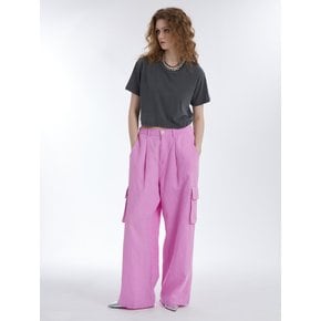 와이드핏 린넨 카고팬츠 핑크_Wide Linen Cago Pants Pink