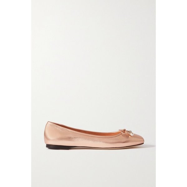 엘미 장식 메탈릭 가죽 발레리나 플랫 골드 1647597321376674