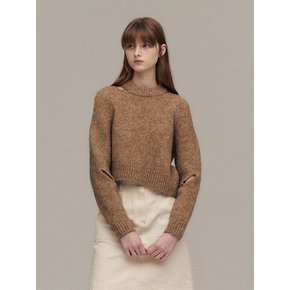 UNBALANCE SLIT PULLOVER (earth brown)