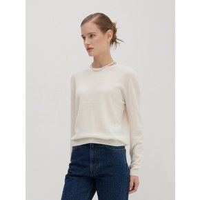캐시미어 100% 라운드넥 풀오버 아이보리 LF26005KN04IV