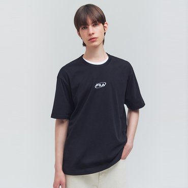 휠라 면혼방 스몰로고 반팔티 (FS2RSG2109X_BLK)