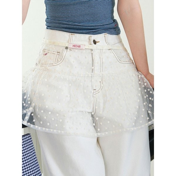 Iris Layered Wrap Skirt_Ivory
