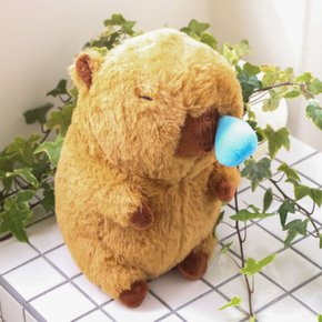 친근한 콧물 훌쩍 감기걸린 카피바라 동물 쿠션 인형 Runny Nose Capybara Cushion Doll Interior Item