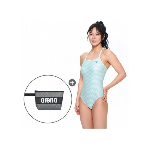 [W컨셉단독]체커보드 원피스 드롭백+손가방 세트 GRY