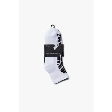 EMPORIO ARMANI 남성 이글 로고 립 앵클 삭스 2PACK (0814345005)