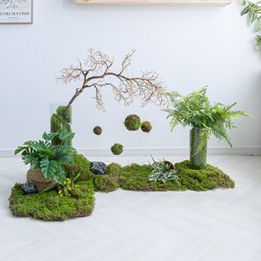 초록안개 카페 장식 110x85cm diy 플라워트리 녹색조경 인테리어 조화