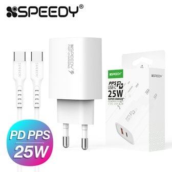 BANADA 스피디 2포트 PD 25W PPS 초고속 USB 충전기+케이블