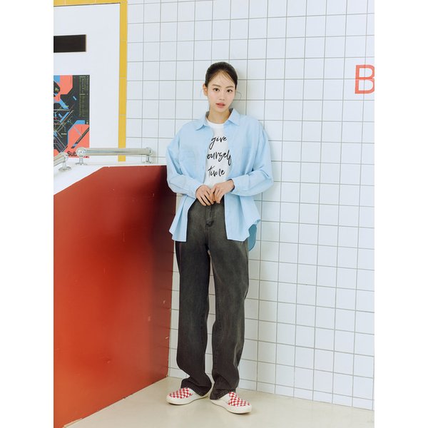 그라데이션 워싱 롱 와이드 팬츠 AQ1DP267