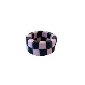 chess ring_black pink