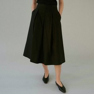 blank03 [블랭크03] cotton pleats skirt (black)
