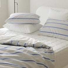 수퍼코튼 스트라이프 60수 고밀도 순면 차렵이불 패드세트Q 6color