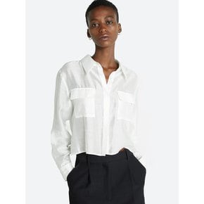 SHEER LONG SLEEVE SHIRT WHITE