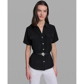 칼라거펠트 우먼 벨티드 Short-Sleeve 탑 로즈 Hardware - 블랙 27003002 1390519