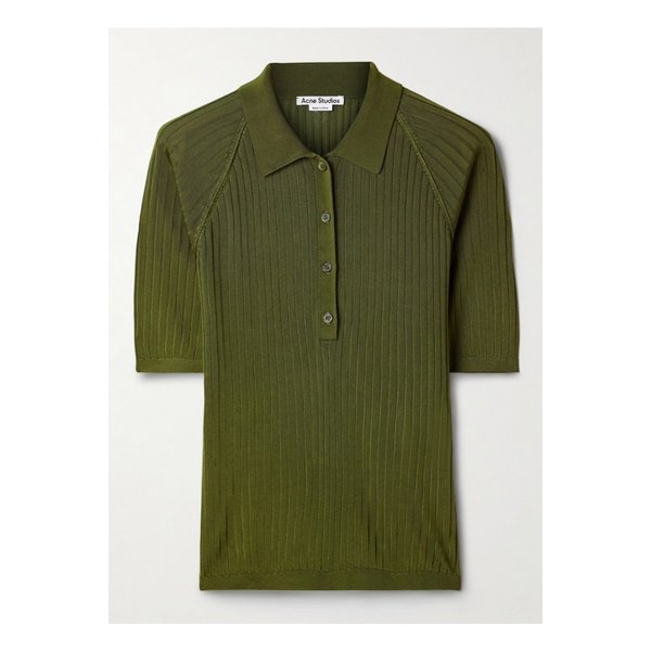 골지 니트 폴로 탑 밀리터리 그린 1647597355986588