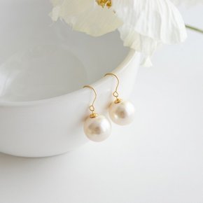 14k 12mm 진주 후크 귀걸이 OPPE0188