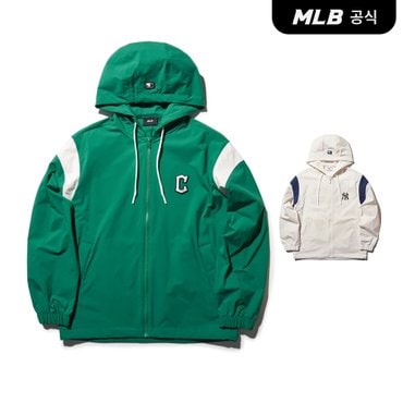 MLB [코리아공식]스포티브 바시티 어깨 배색 후드 바람막이 (3 COLOR)