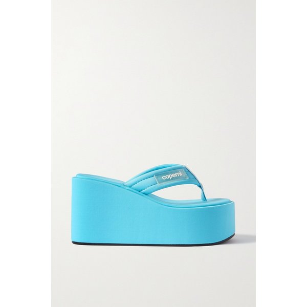 Webbing Wedge Flip Flops 블루 1647597285518293