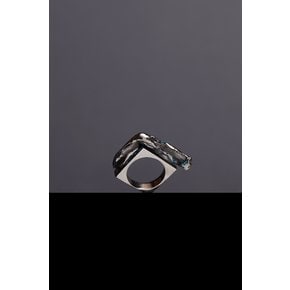 [925 Silver] God-shaped Hole - ring black