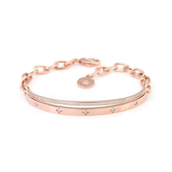 14KGP 로즈골드 반 뱅글 볼드 체인 패션 팔찌