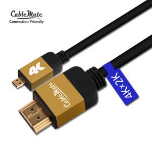 엠지솔루션 (케이블메이트) HDMI to Micro HDMI 2.0v 골드메탈 케이블 3M