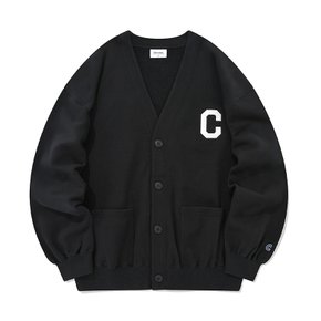 [정상가: 89,000원] C 로고 오버핏 스웨트 가디건 블랙 CO2203JK44BK