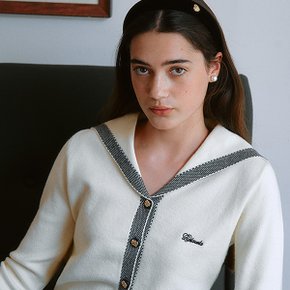 SAILOR COLLAR CARDIGAN IVORY