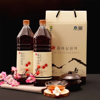 홍매실로 만든 매실원액,매실액,매실청 1500ml  x2병