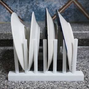 자취용 화이트 미니 접시거치대 17X12.5CM 그릇꽂이 접시꽂이 접시보관대 접시랙