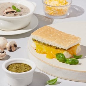 바질체다 포카치아 샌드위치 360g(120g *3입)+베키아에누보 스프180g 3개 (머쉬룸/포테이토/치즈)
