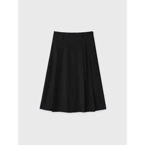 side pleated skirt_black