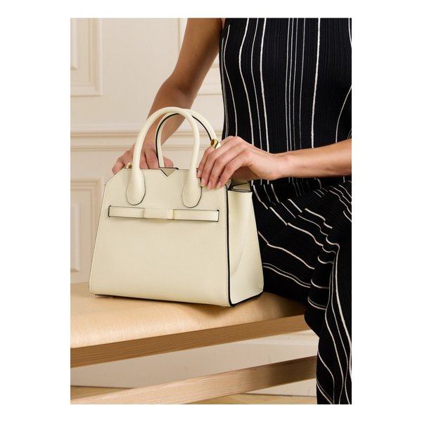 밀라노 미니 텍스처 가죽 토트 크림 1647597338641586