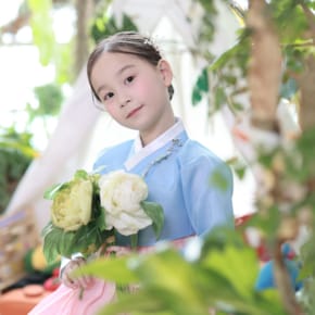 한복1822S 파스텔 컬러의 조합이 여아들의 사랑을 듬뿍 받는 여아한복 [돌-15세]