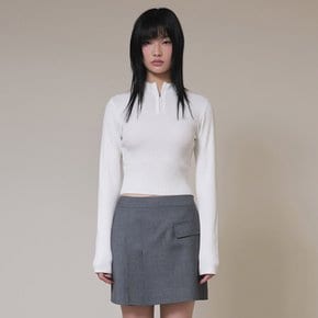 Neck Zipper Knit in Ivory VK4SP063-03