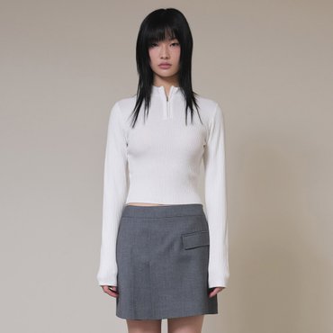 레이브 Neck Zipper Knit in Ivory VK4SP063-03